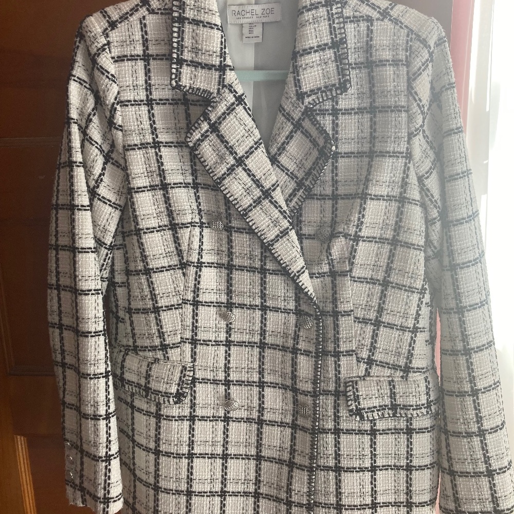 Rachel Zoe black /cream tweed blazer